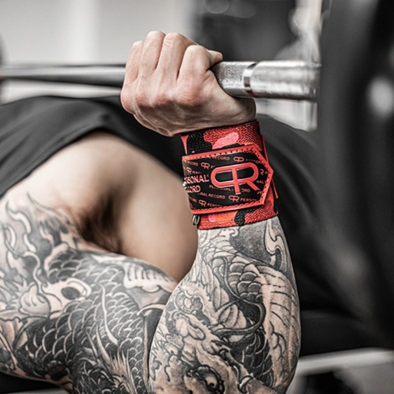 PR轮子哥新款迷彩护腕男健身训练卧推举重力量举健美防扭伤女