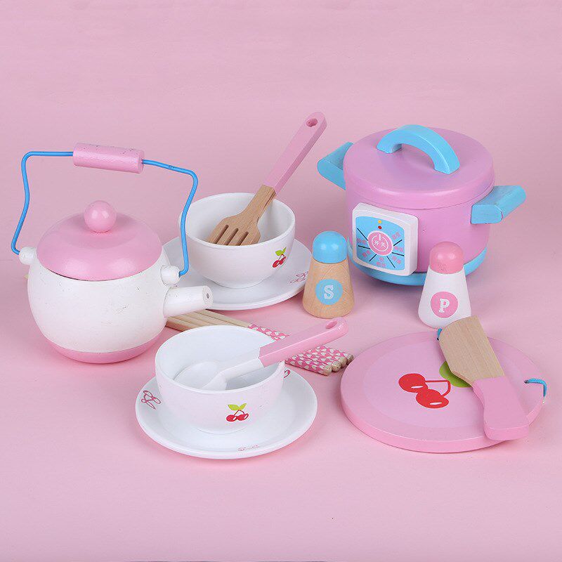 迷你锅碗茶壶碟子勺子筷子女孩小厨具餐具做饭套装过家家儿童玩具