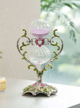 欧式摆件旋转计时沙漏装饰品家居客厅玄关电视高档奢华摆设工艺品