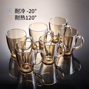 玻璃杯高颜值耐热带把手泡茶杯待客喝水N杯家用冷水壶水具套