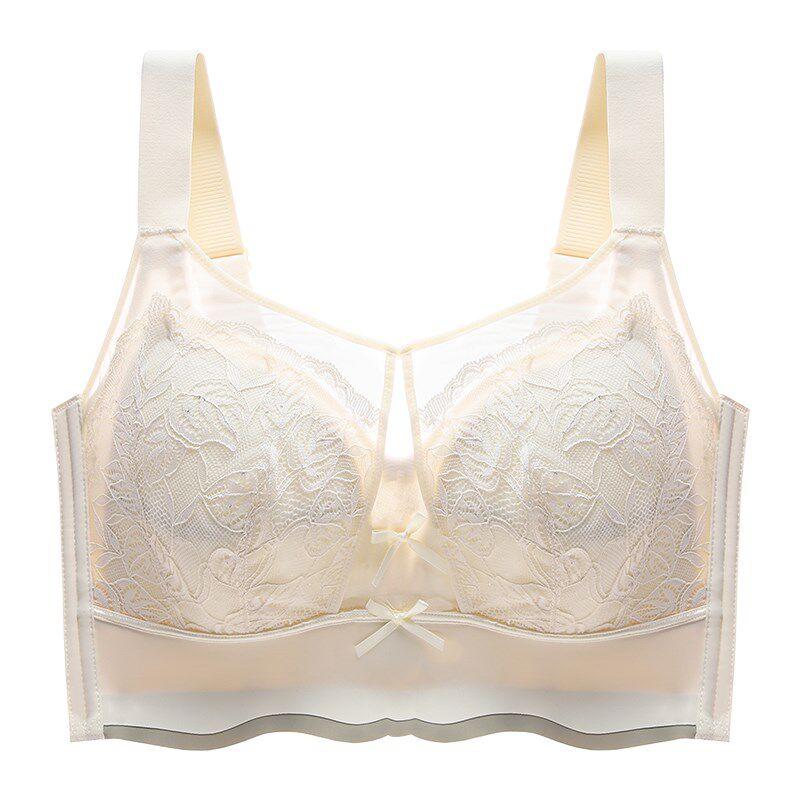 内衣女大胸显小全罩杯束胸防下垂收副乳夏季超薄款透气蕾丝文胸罩