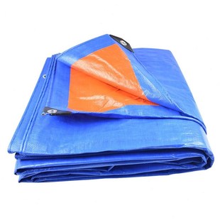 伏兴篷布防雨布塑料防水布遮雨布pe蓬布蓝桔色3米 4米