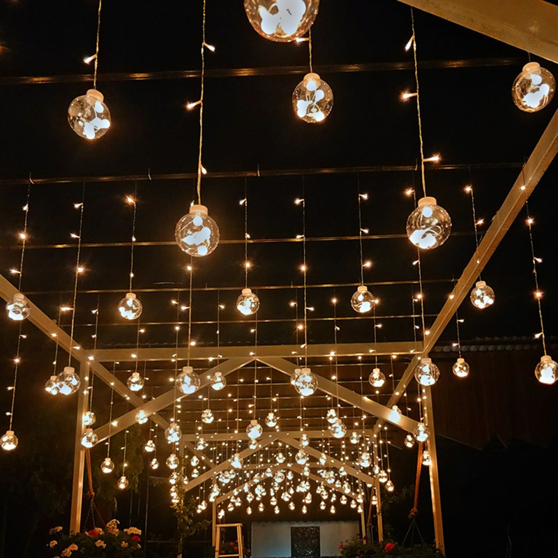 节庆用品装饰串灯拱门布置窗帘灯瀑布灯网红民宿装饰布置