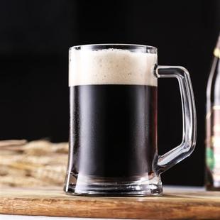 玻璃啤酒杯土耳其啤酒把杯家用加厚大容量精M酿啤酒杯泡茶杯喝水