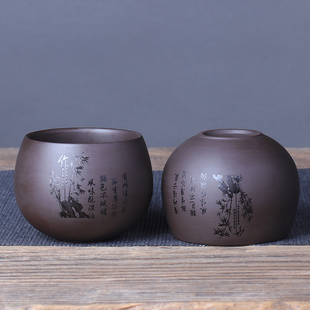 10只品茗杯喝茶茶具功夫茶杯子窑变6个家用陶瓷茶碗 紫砂茶杯套装