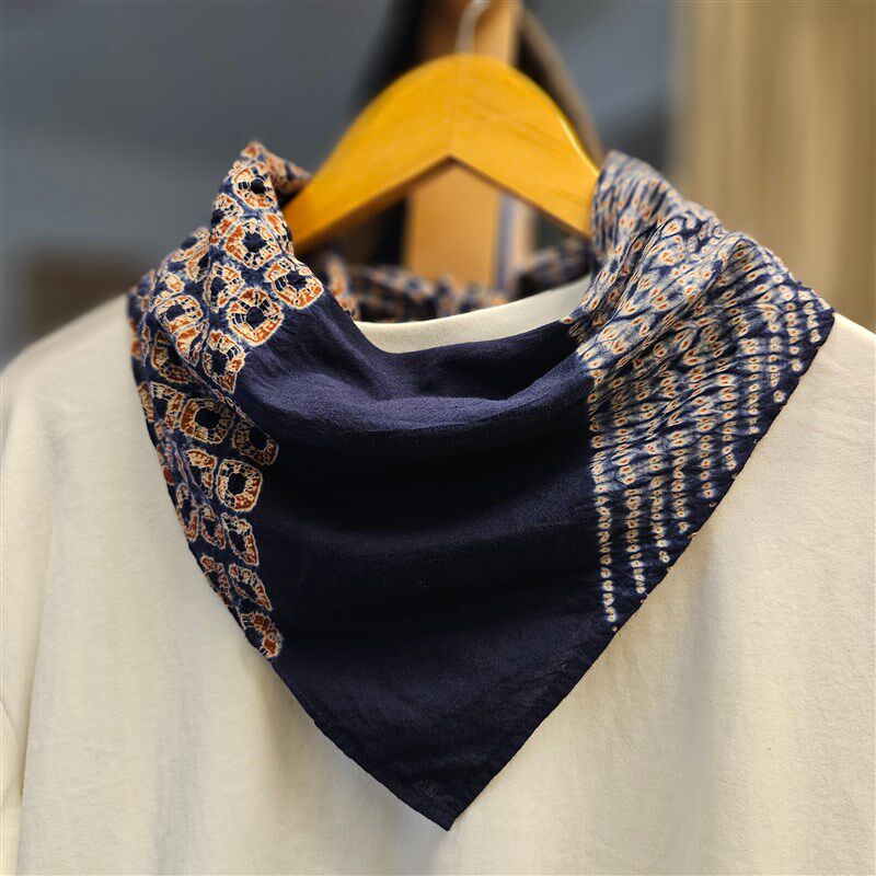 云南手工扎染方巾脖巾头巾小茶巾搭配包包天然草木套色染新春礼