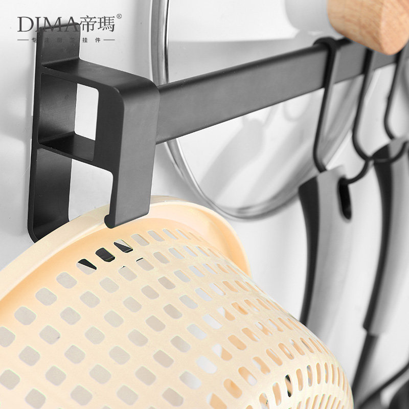 免打孔厨房挂架挂杆排钩挂钩壁挂式多功能免钉勺子铲子收纳置物架
