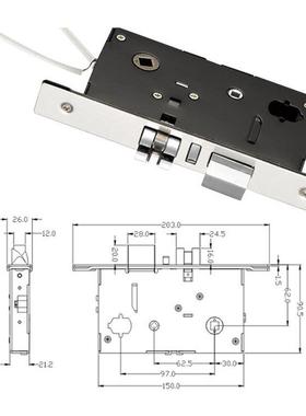 宾通用型酒2店公寓卡锁号倒装短刷锁芯电子感应锁体馆锁木2HST门