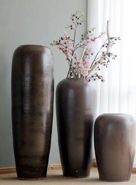 地陶瓷20201127落花插式颜色釉窑变欧酒客厅店别墅摆件大插花创意