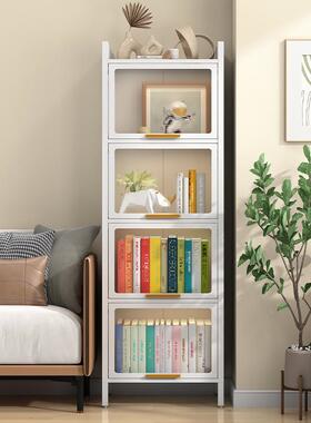 钢制书架家客儿童夹缝书门柜落地厅用带防尘储物柜书房铁艺t70267