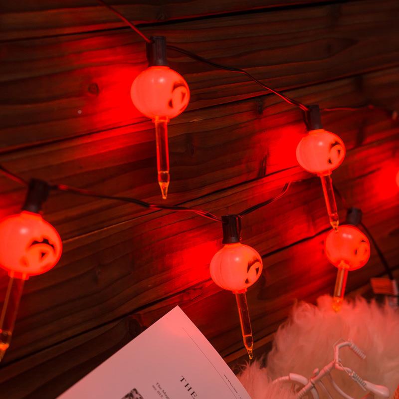 圣跨境黑瓜线南水泡灯DZE6灯万灯节装饰灯酒吧庭院布置南瓜串