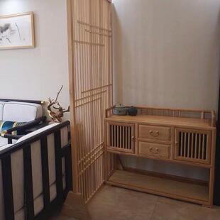 新中式木储关物柜玄置物架客厅入户136案台白蜡木门厅玄柜餐关边