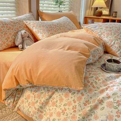 秋冬加厚纯棉四件套磨x毛2被套单件2025新款全棉单罩人加厚磨毛被