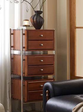 IIX实木柜客厅靠墙抽屉柜复室古储收物柜卧置物柜沙发斗边柜装饰