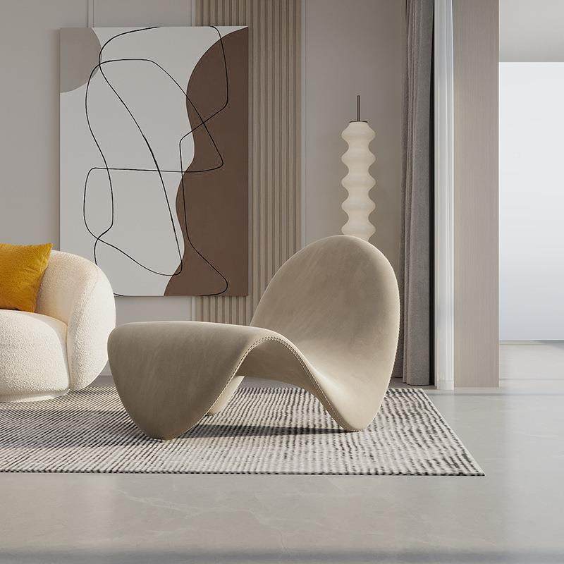 网异台形单人沙艺发客厅阳个性躺卧单椅设计师创TJC意布沙发红舌