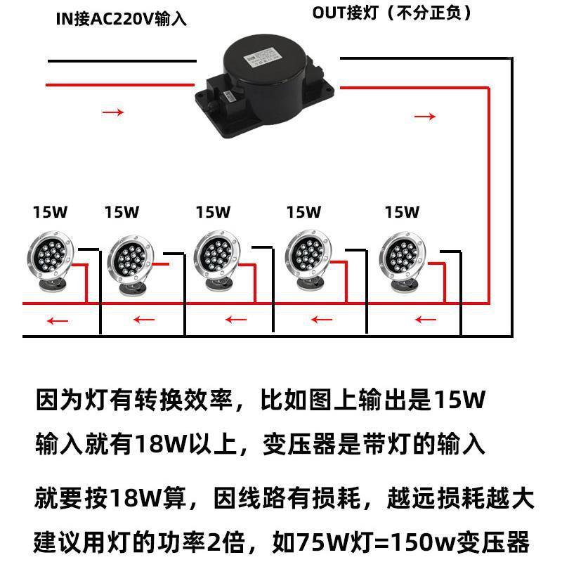 鱼池底灯泉灯涌泉灯喷电源变压器ACDC镇36流器12水V24V