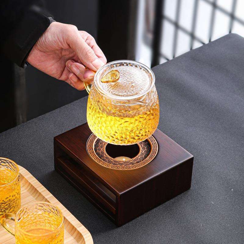 套禅器意温茶底座台装新中式复古竹制茶炉XCD160蜡烛加热恒温茶茶