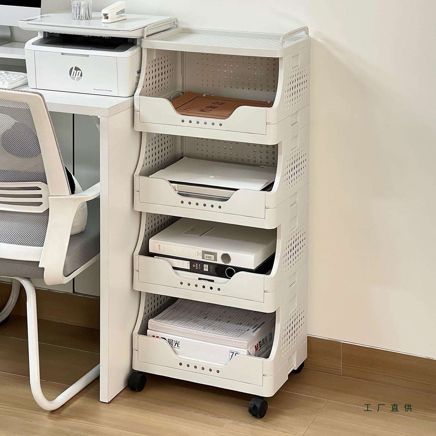 办公室打印F9875HS5机置物多架落地推车移文小件收纳架桌下层可动