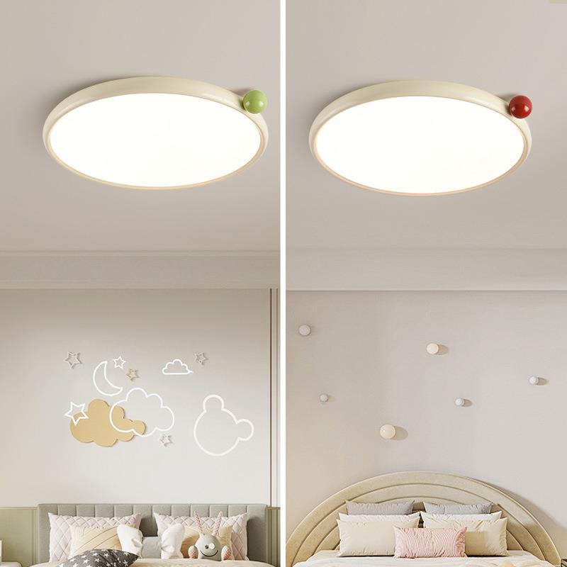 灯【严选】全光奶谱油风卧室法式小奶房豆间灯简约超薄吸顶灯4798