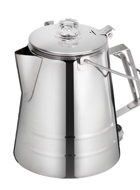咖啡壶Percolator摇曳露营不锈钢茶摩卡吊烧壶户外围炉美式渗漏壶