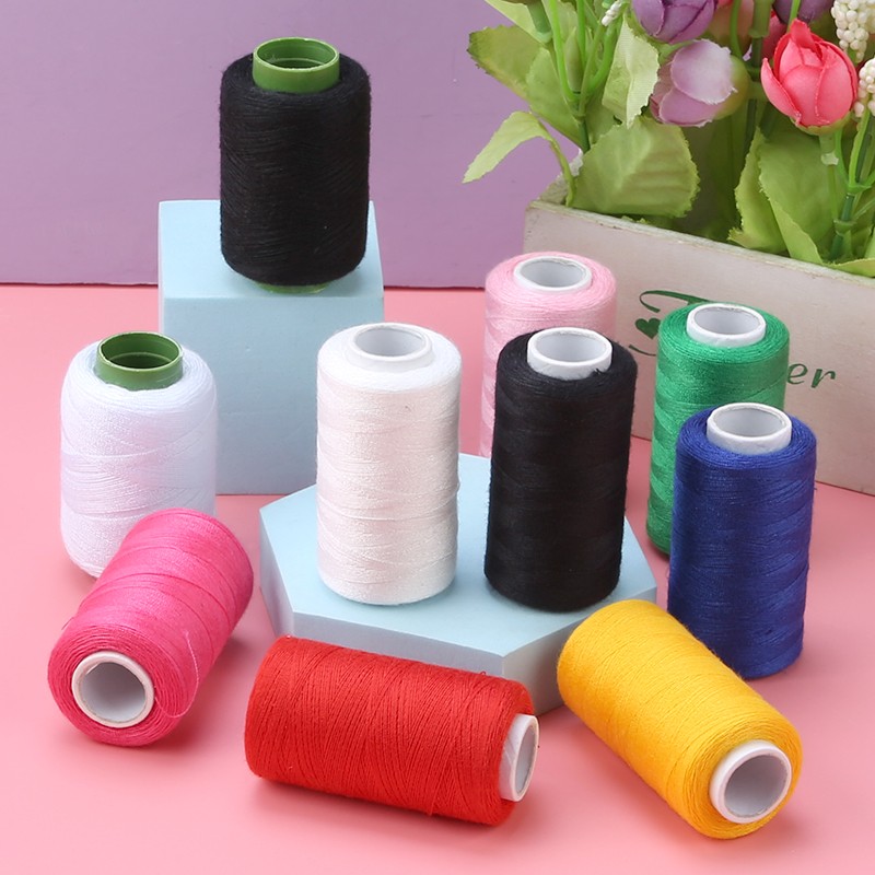 家用缝纫线粗线黑线白线缝衣服针线盒缝纫机专用线手工线团手缝线