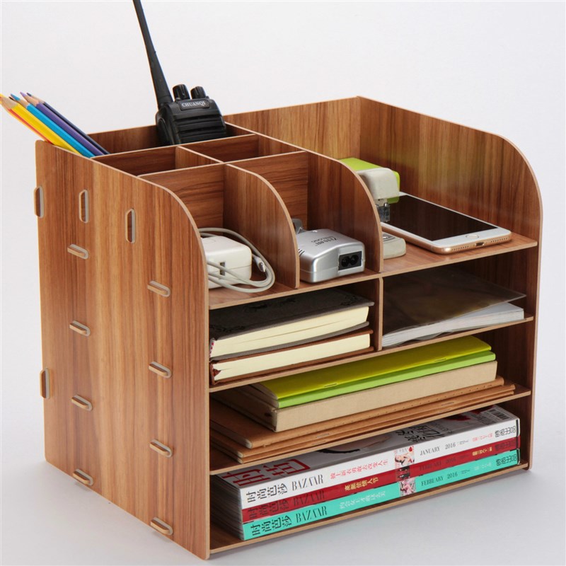 办公桌收纳桌面置物架办工用品文件夹书立资料书架储物盒