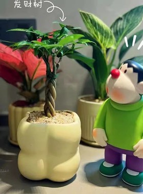 胖虎手办歪头大号玩偶桌面公仔潮摆件玩生日礼物家居车载车尾装饰