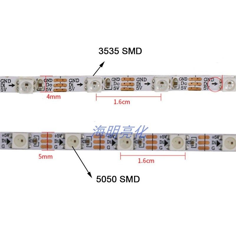 LED幻彩窄板2.7//4/5mm流水跑马灯带5V/12V可编程灯条WS2812/2811