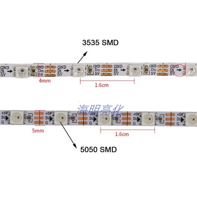 LED幻彩窄板2.7//4/5mm流水跑马灯带5V/12V可编程灯条WS2812/2811