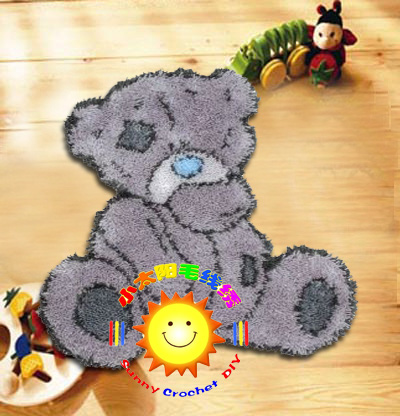 cc段段绣/毛线绣/地毯绣/绒绣/钩针绣 挂毯坐垫 补丁熊(2件包邮