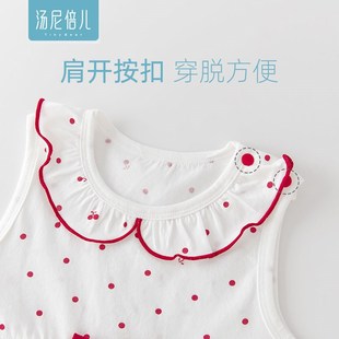 花边公主裙 背心小裙子纯棉薄款 汤尼倍儿女宝宝夏季 连衣裙婴儿无袖