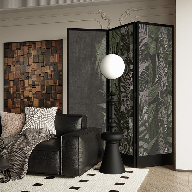 法式欧式混搭风实木折叠屏风隔断装饰客厅玄关小户型绿植移动折屏