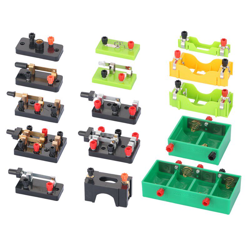 1号5号电池盒铜质小灯座单刀双刀开关小灯泡导线小学初中物理电路