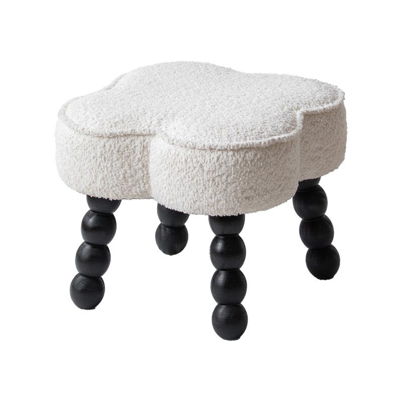 云朵矮凳奶油风换鞋凳儿童休闲凳民宿侘寂风小凳子茶几客厅实木脚