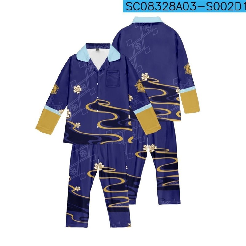 原神睡衣长袖套装枫原万叶八重神子派蒙动漫卡通二次元睡裤家居服