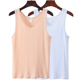 女士纯棉背心弹力螺纹全棉中老年妈妈红色本命年吊带内搭窄肩汗衫