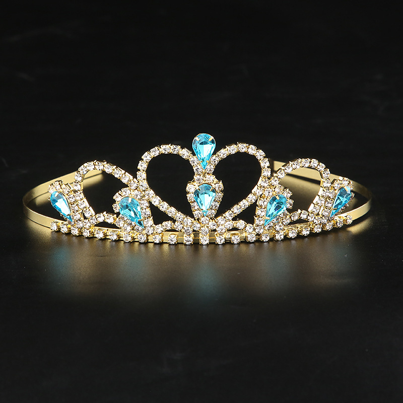 女童皇冠头饰儿童王冠生日演出公主宝宝水钻发箍头箍小女孩发饰品