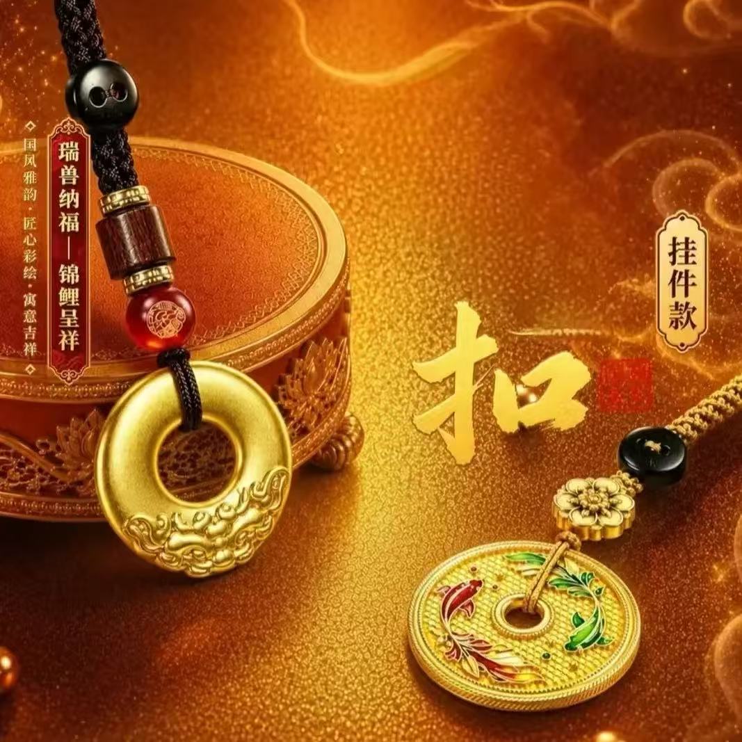 臻品手作.瑞兽纳福锦鲤程祥钥匙扣挂件男女通用创意礼物