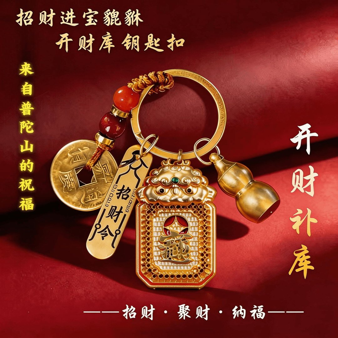 普陀山招财进宝貅汽车钥匙扣