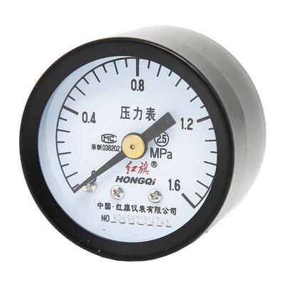 红旗仪表Y40Z轴向压力表水压气压油压2.5级0-1.6MPA厂家直销M10*1