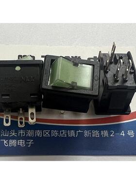 日本NKK CW-SC船型开关4脚2档 单刀带灯翘板绿色灯电源按钮6A250V