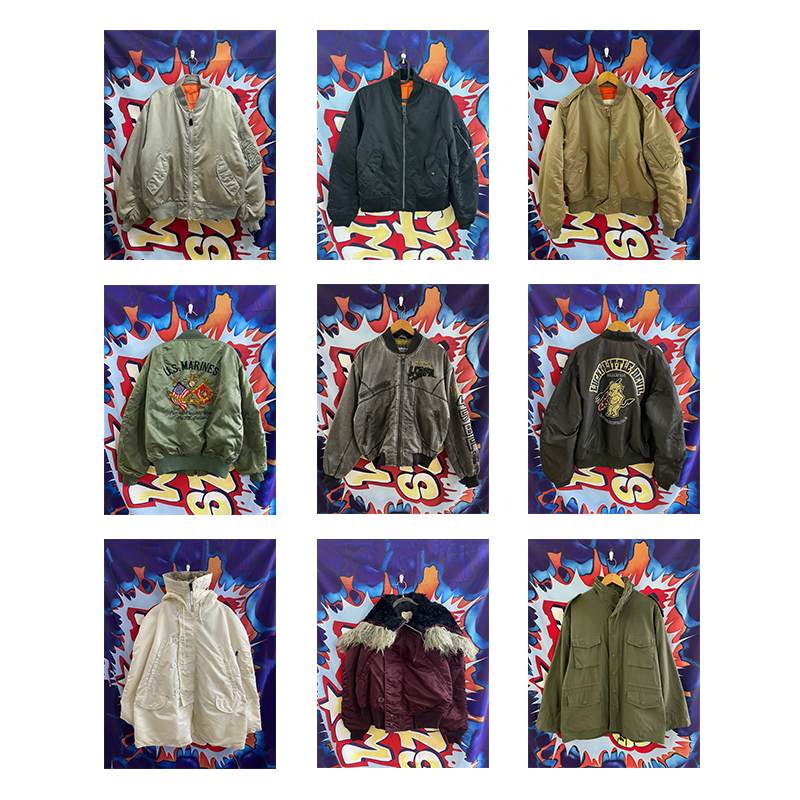 vintage古着MA1空军飞行夹克外套男女Bomber美式宽松复古棒球服潮