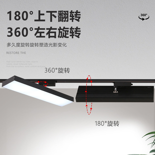 超亮长条轨道灯led散光灯服装店滑轨式店铺商用路轨灯补光灯5000K