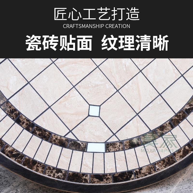 莫家户外家具铸铝单桌单卖别墅庭院花园餐桌欧式仿大理石桌面铝桌