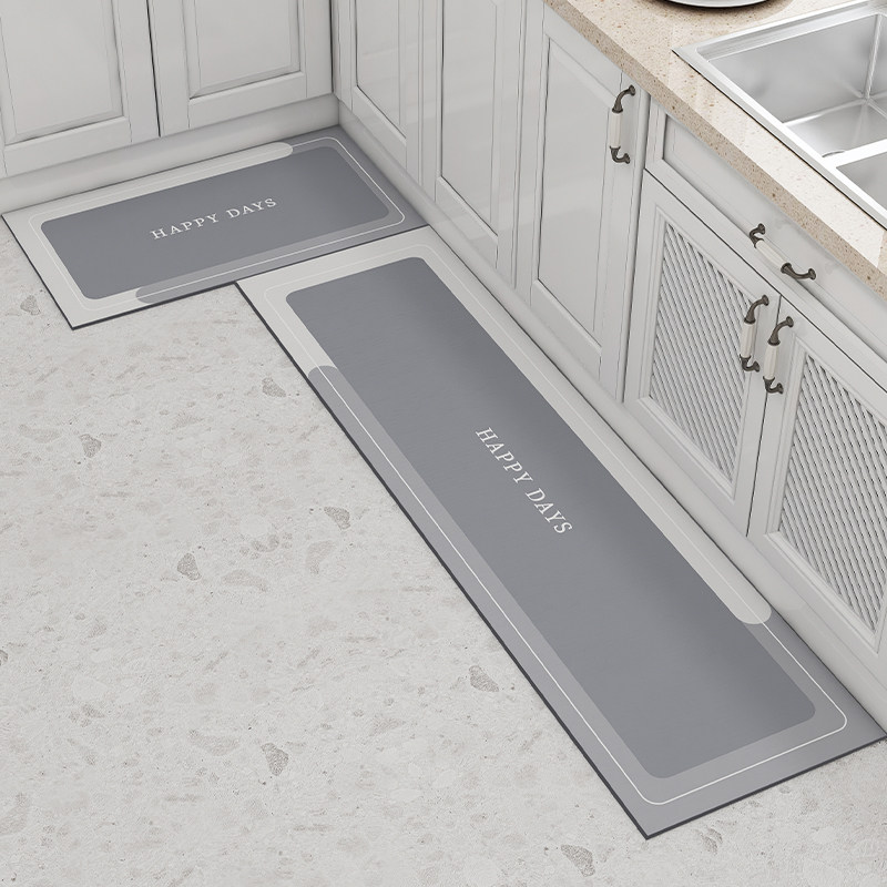 专用厨房地垫防滑防油可擦免洗吸水防脏污硅藻泥PVC皮革垫子脚垫