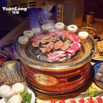 缘隆韩式碳烤炉商用西塔老太太烤肉泥炉圆形木炭烧烤炉网红烤肉店