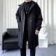 宽松连帽风衣潮流大口袋外套中长款 春秋款 轻奢风过膝大衣男士 上衣