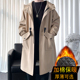 披风男装 中长款 加棉风衣男过膝大衣帅气连帽上衣青年宽松外套大码