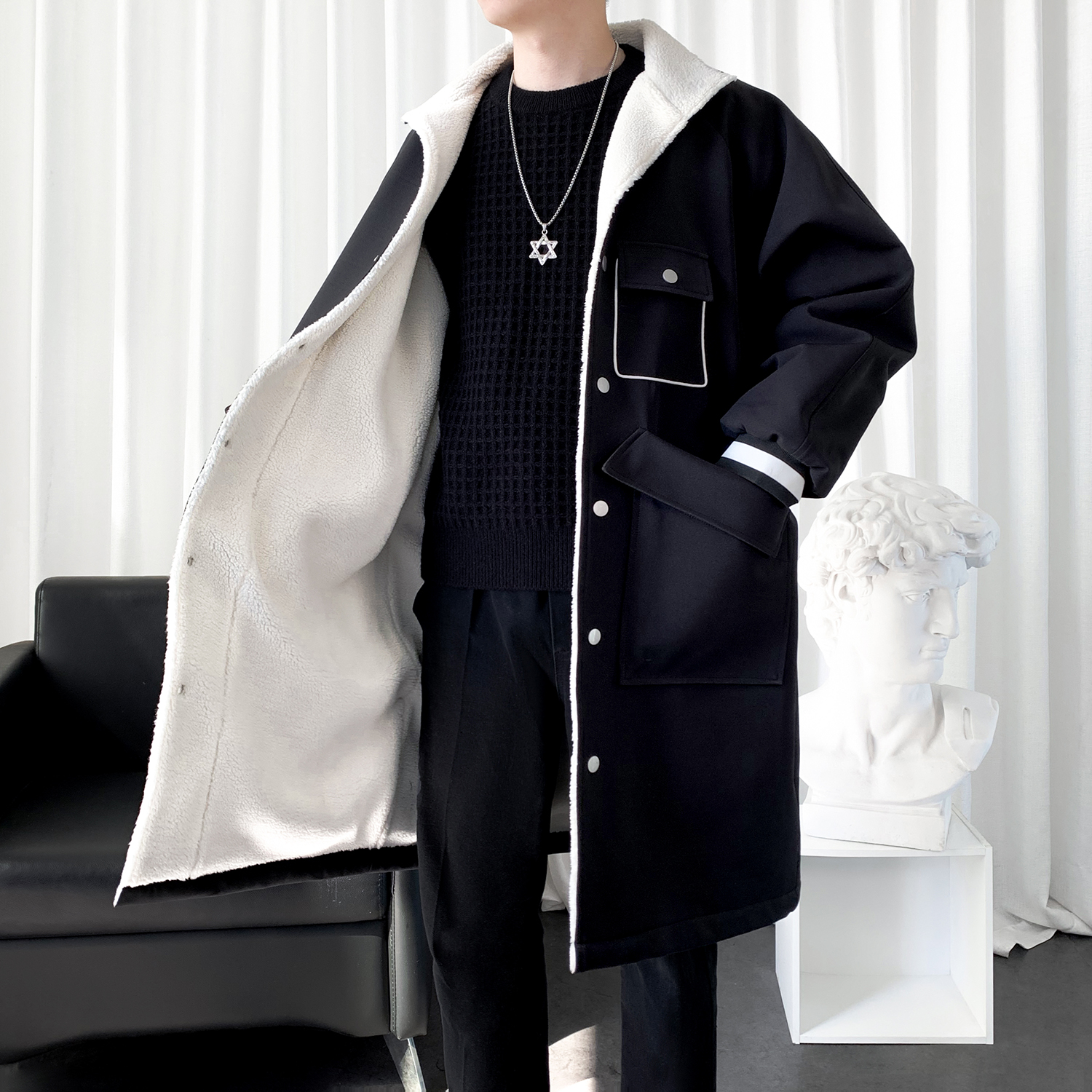 加绒加厚中长款风衣浩特莱斯秋冬