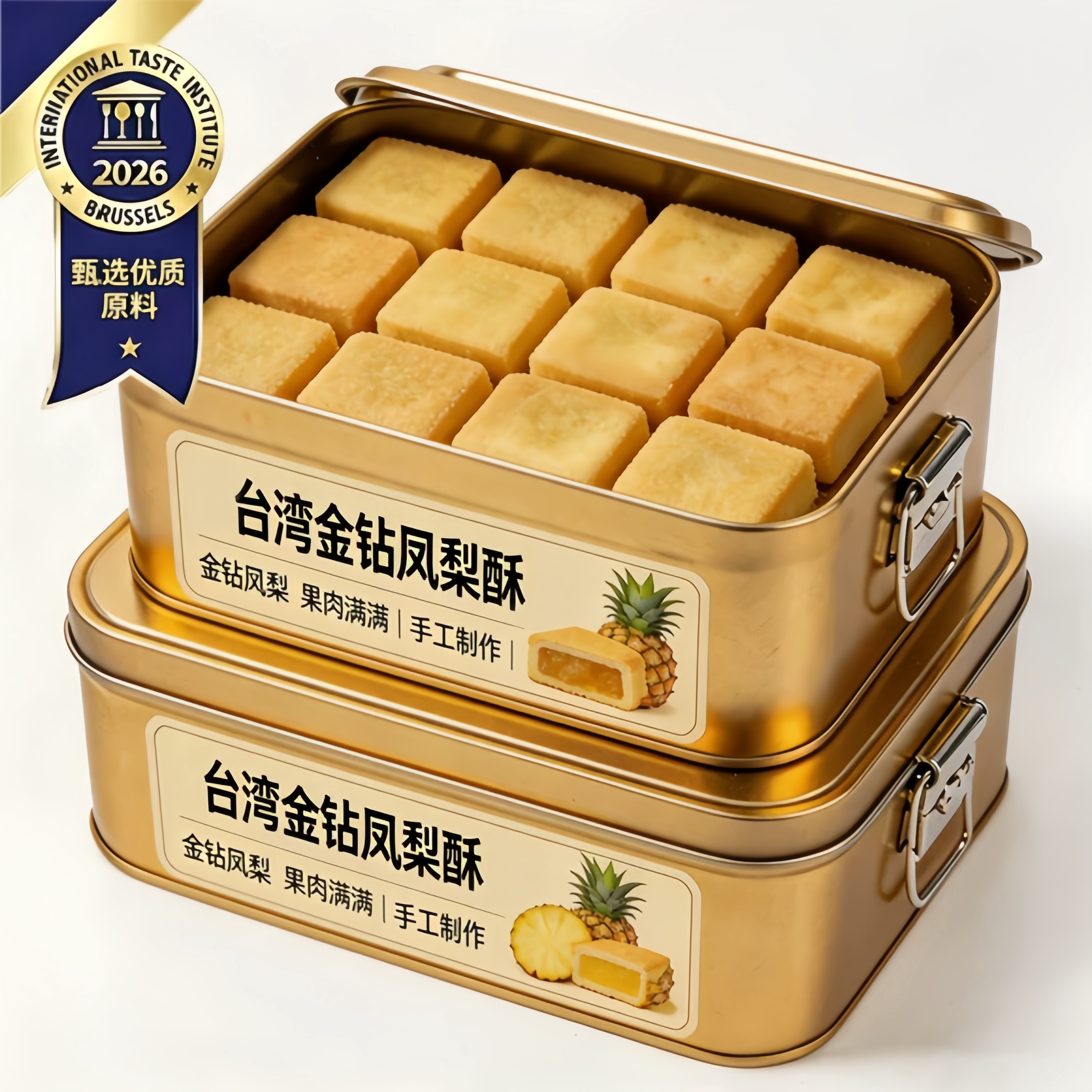 台湾正宗凤梨酥厦门特产专用无糖精手工传统糕点糖尿人健康零食品